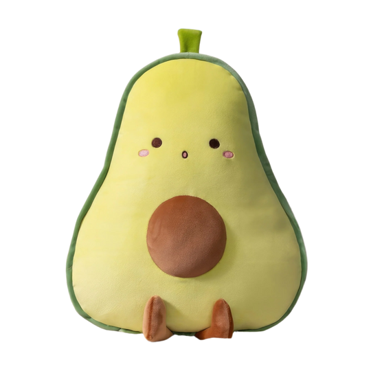 Big green avocado plush, with a cute cartoon design! One size, Avocado, Fruit, Vegetable, Veggies, Garden, Plushies, Plush Dolls, Cute Plushie, Soft Dolls, Toy Dolls, Toy, Cuddle, Cuddly, Squishy, Soft, Soft Dolls, Garden Plush, Premium, Quality, Teddy Bear.